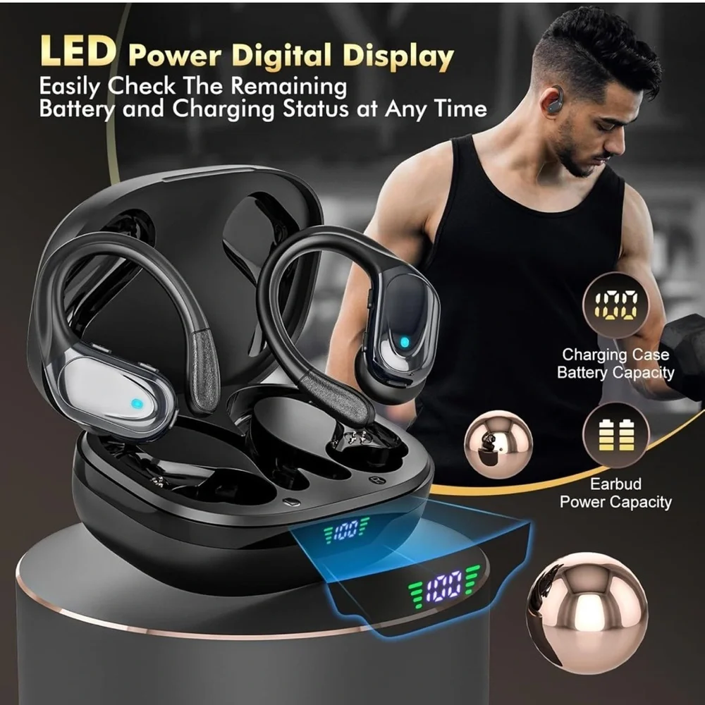 Sleek Black Wireless Earbuds with Charging Case
